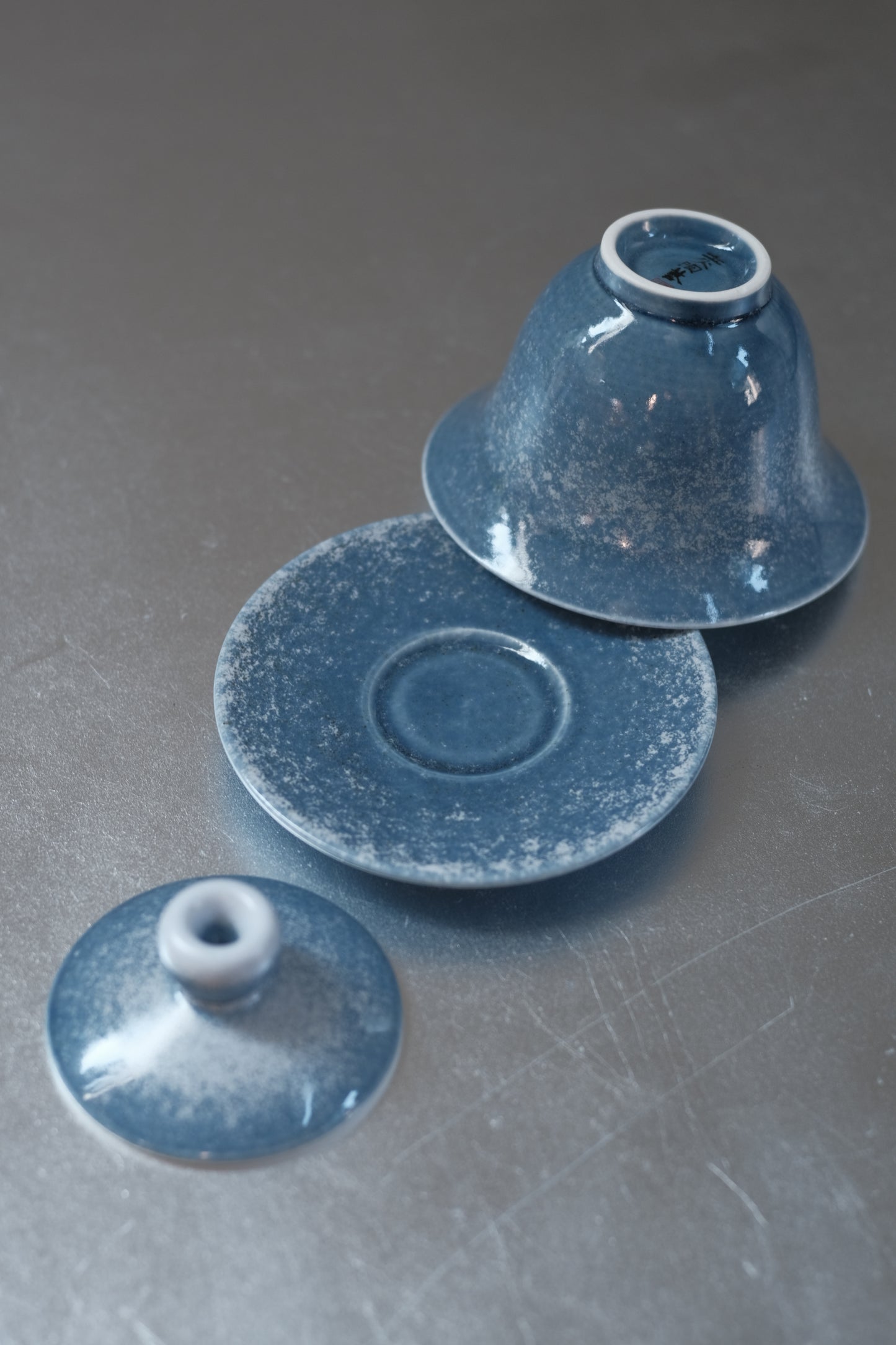 月亭- 韓國柴燒藍釉陶瓷蓋碗組 06