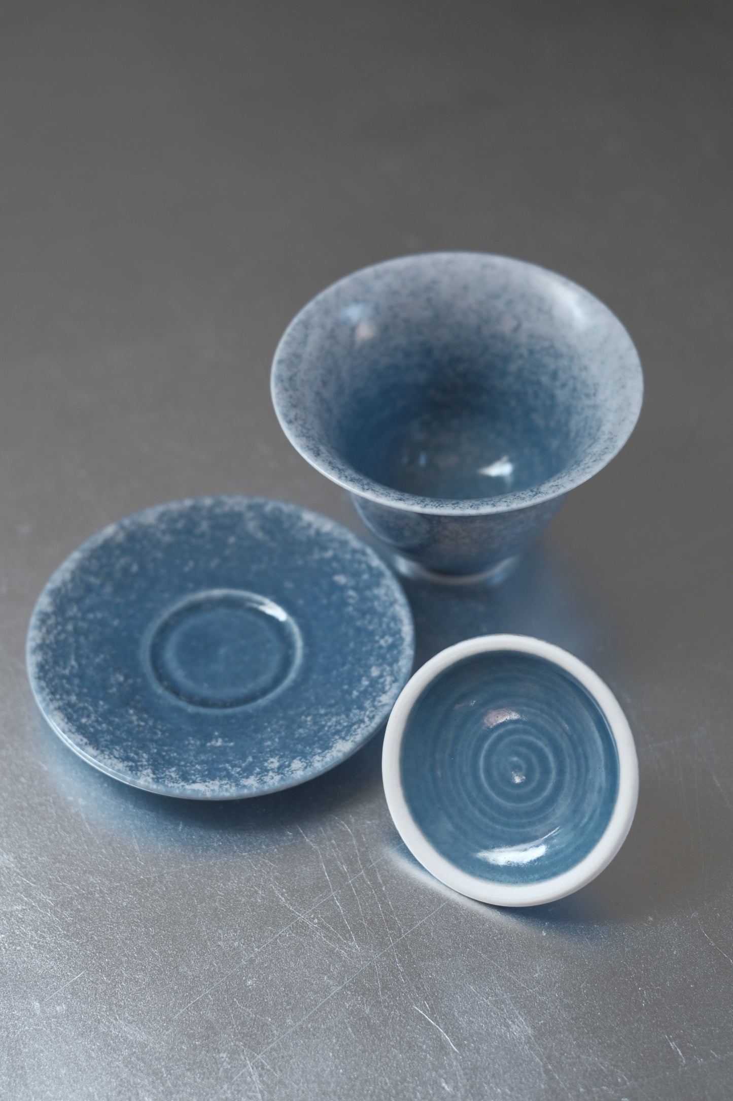 月亭- 韓國柴燒藍釉陶瓷蓋碗組 06