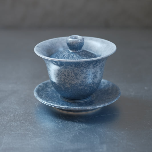 月亭- 韓國柴燒藍釉陶瓷蓋碗組 07