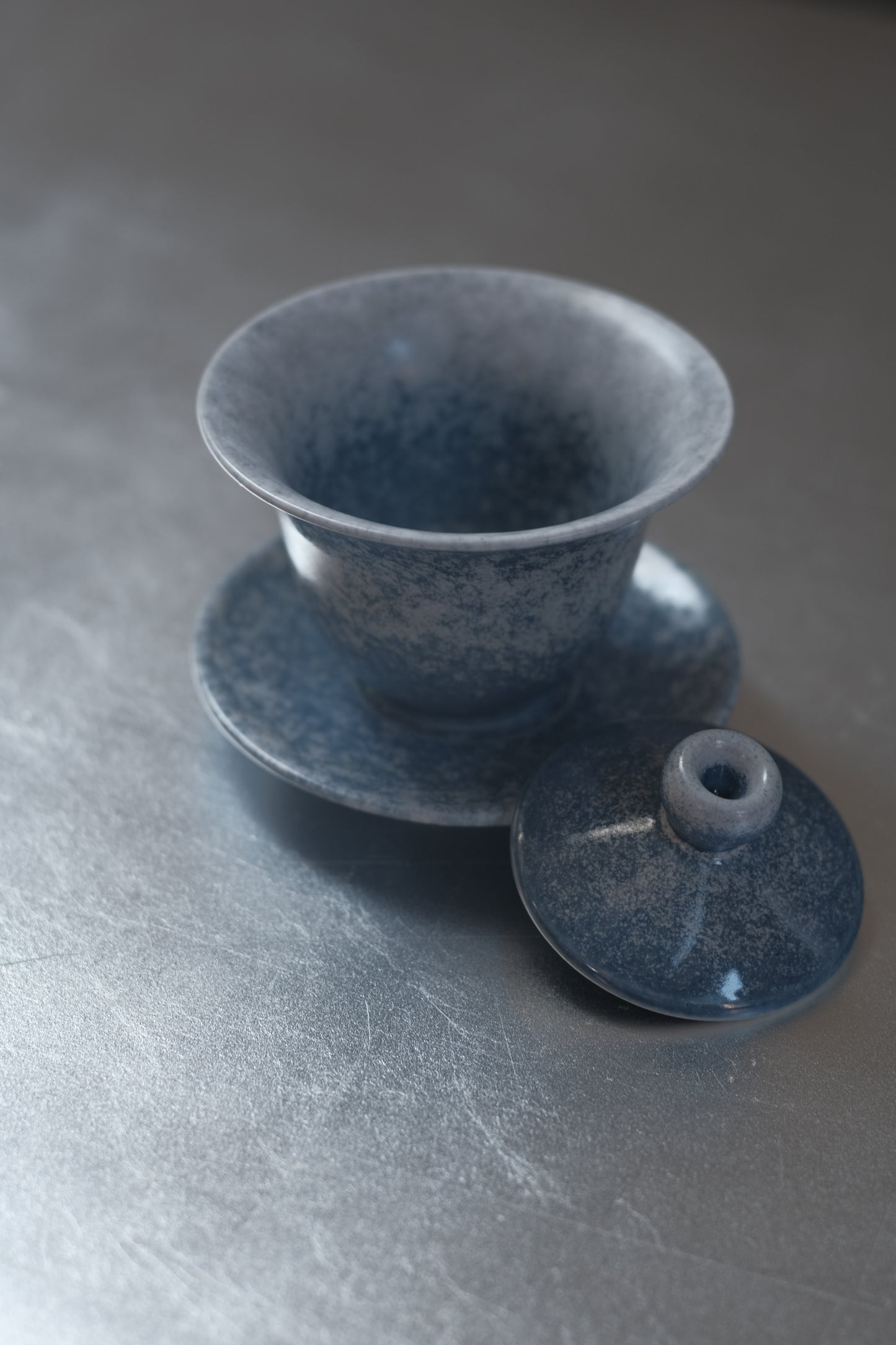 月亭- 韓國柴燒藍釉陶瓷蓋碗組 07