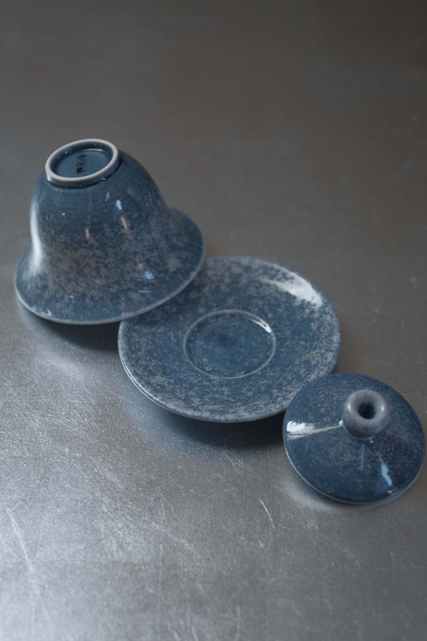 月亭- 韓國柴燒藍釉陶瓷蓋碗組 07