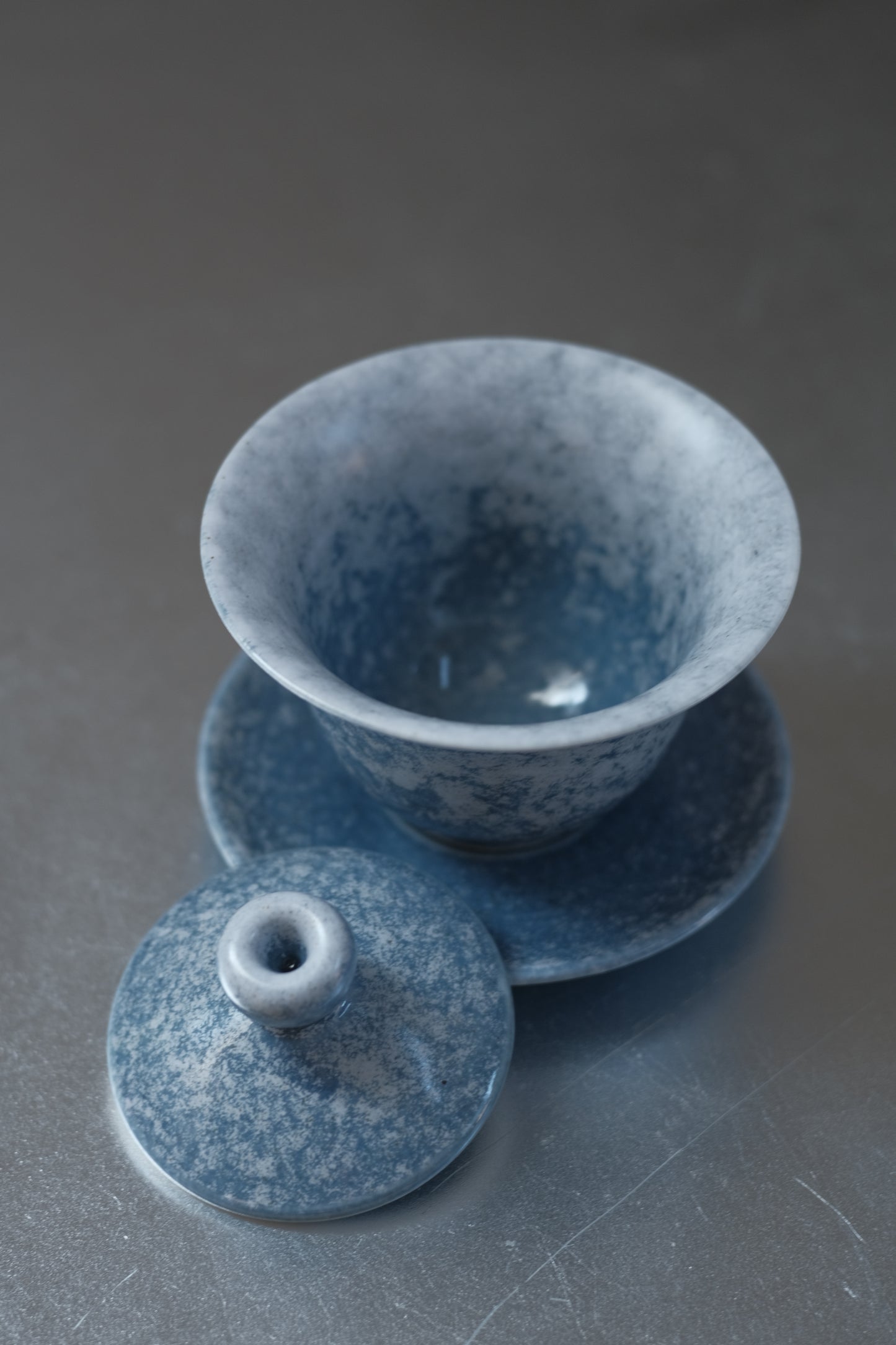 月亭- 韓國柴燒藍釉陶瓷蓋碗組 08