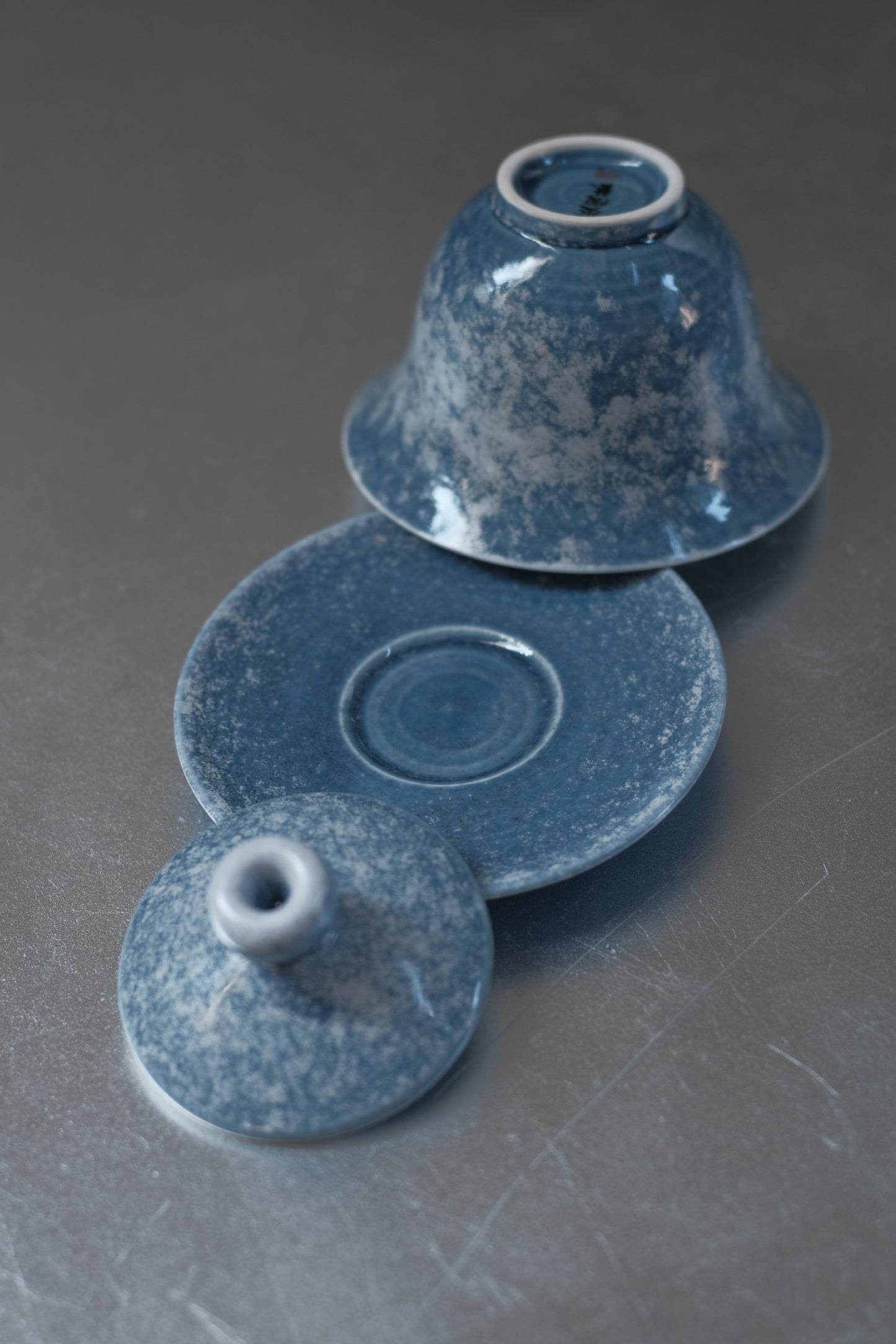 月亭- 韓國柴燒藍釉陶瓷蓋碗組 08