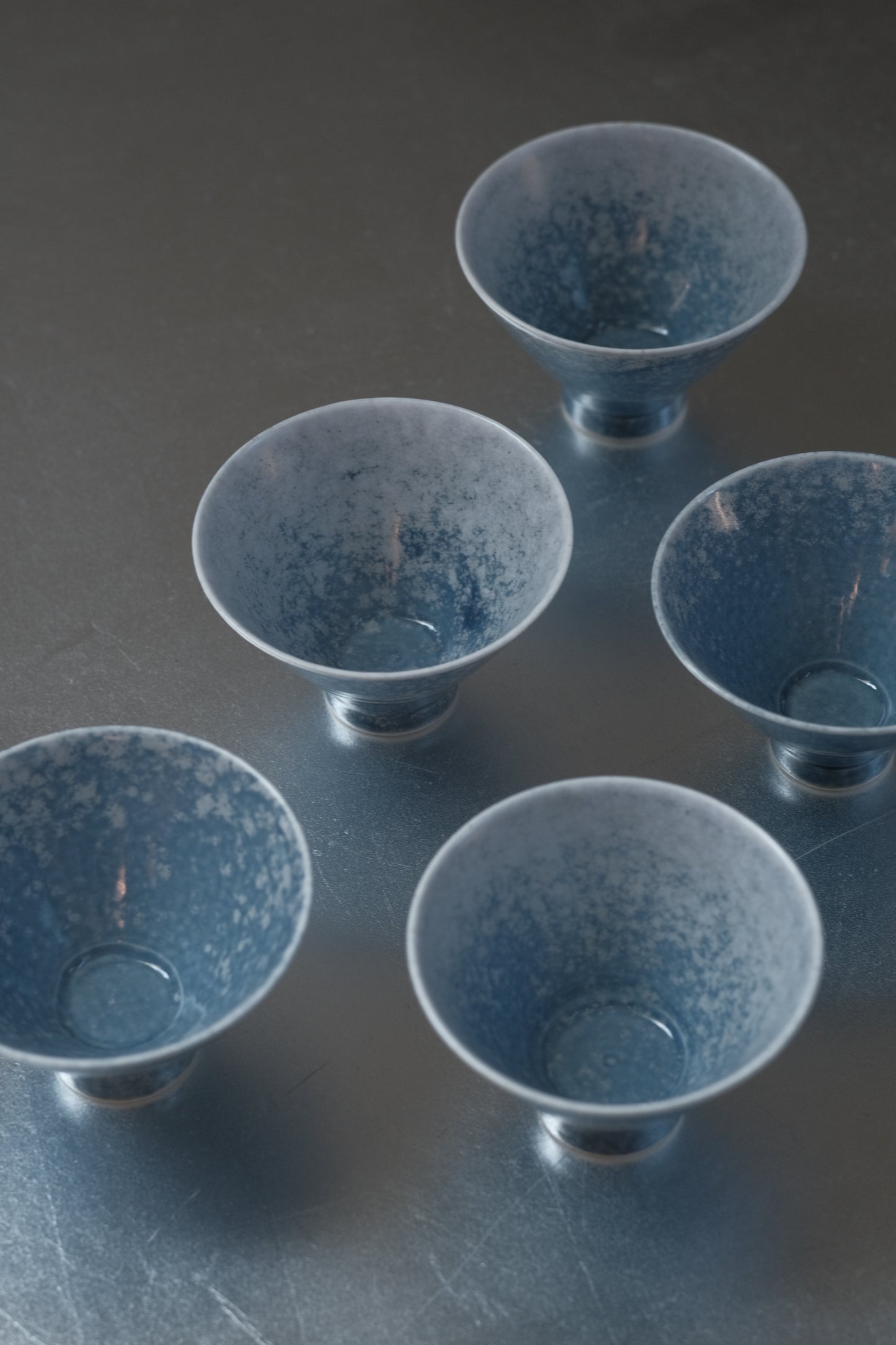 月亭- 韓國柴燒藍釉陶瓷斗笠杯