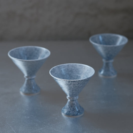 月亭- 韓國柴燒藍釉陶瓷高腳杯