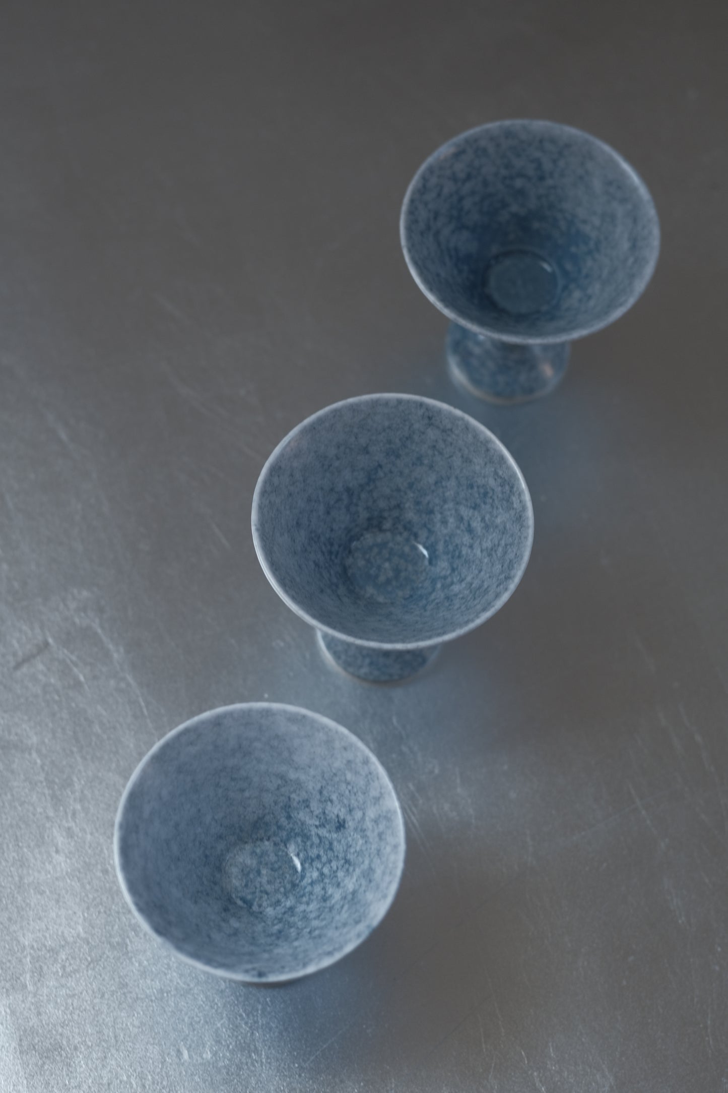 月亭- 韓國柴燒藍釉陶瓷高腳杯