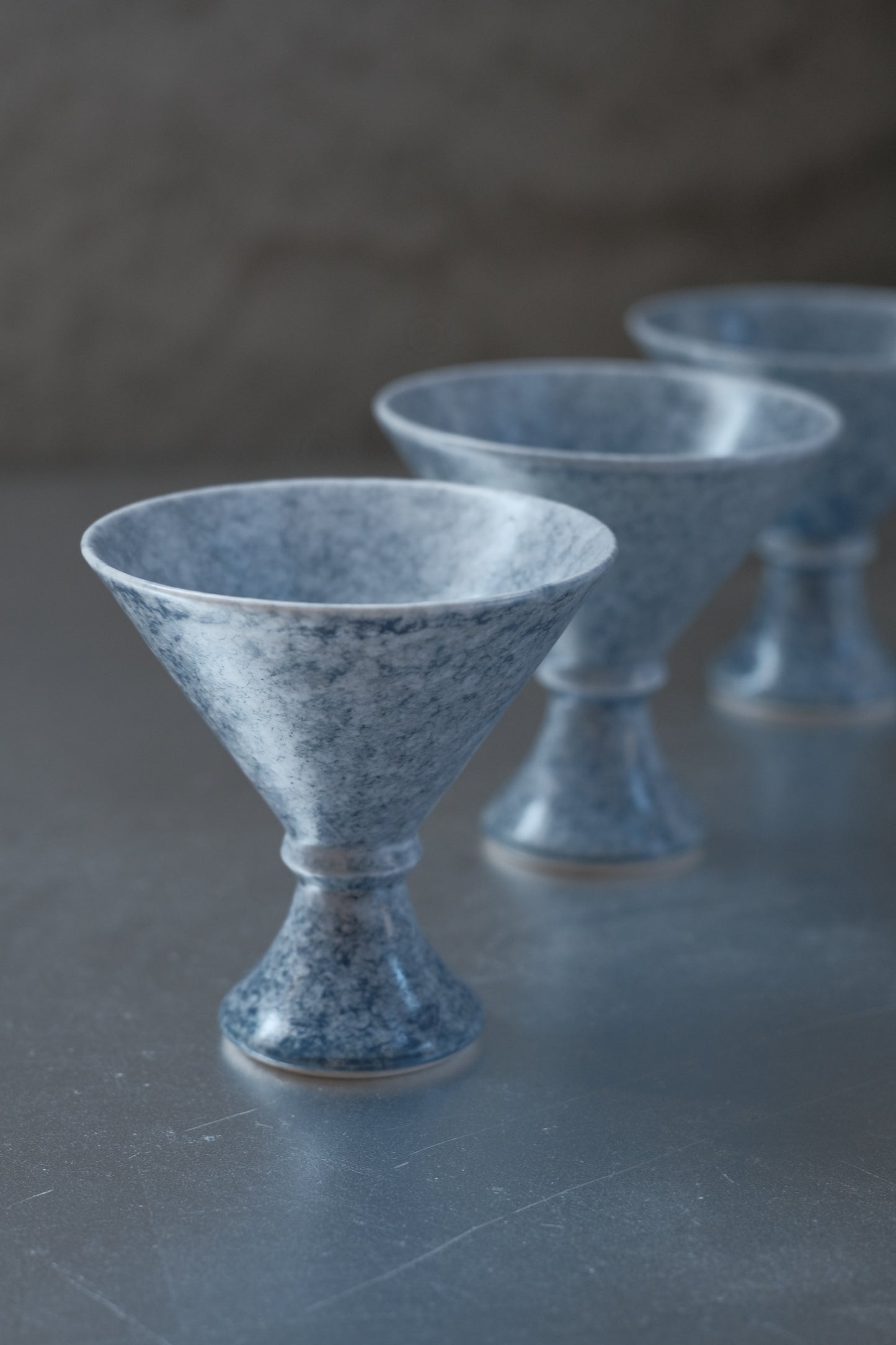 月亭- 韓國柴燒藍釉陶瓷高腳杯