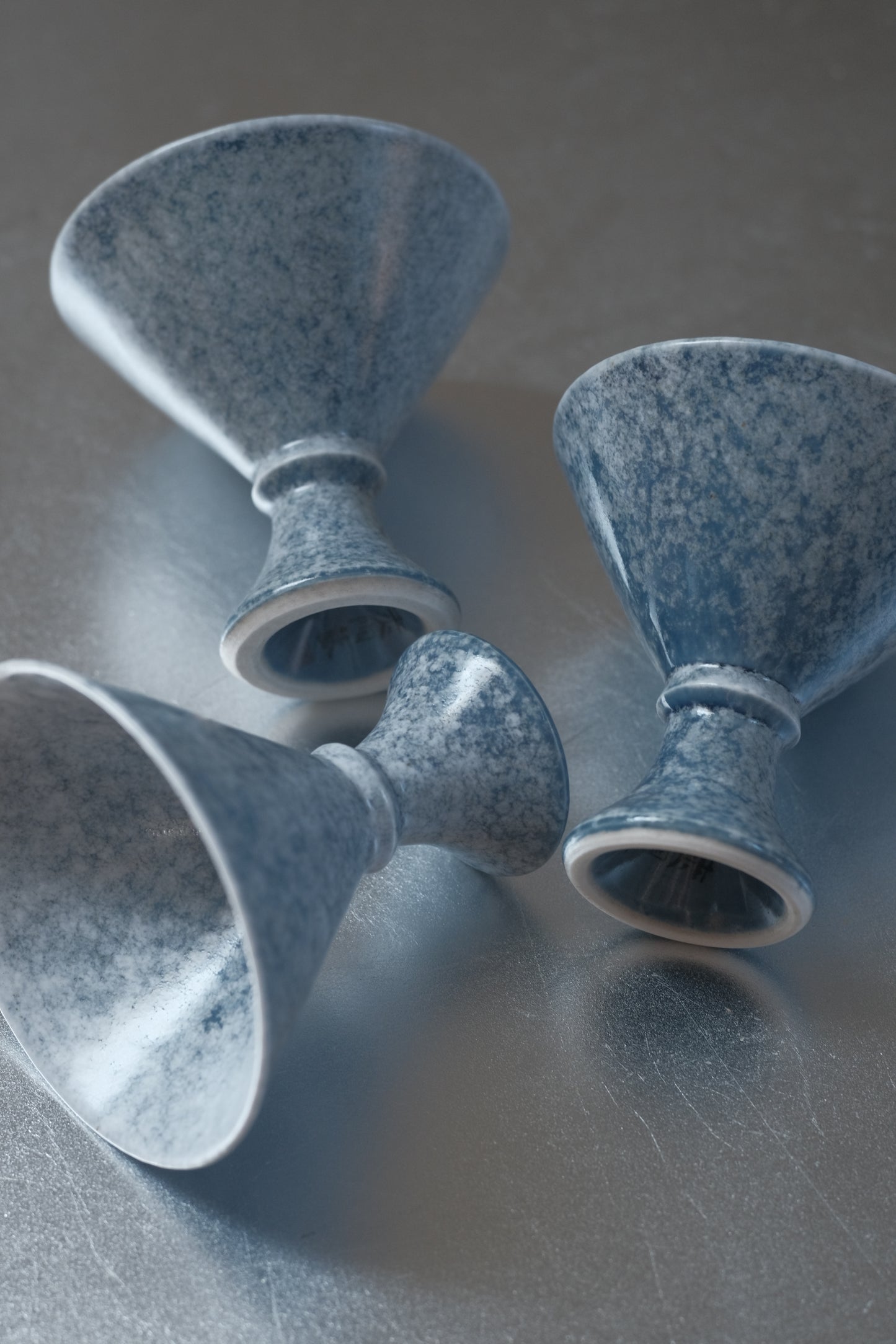 月亭- 韓國柴燒藍釉陶瓷高腳杯