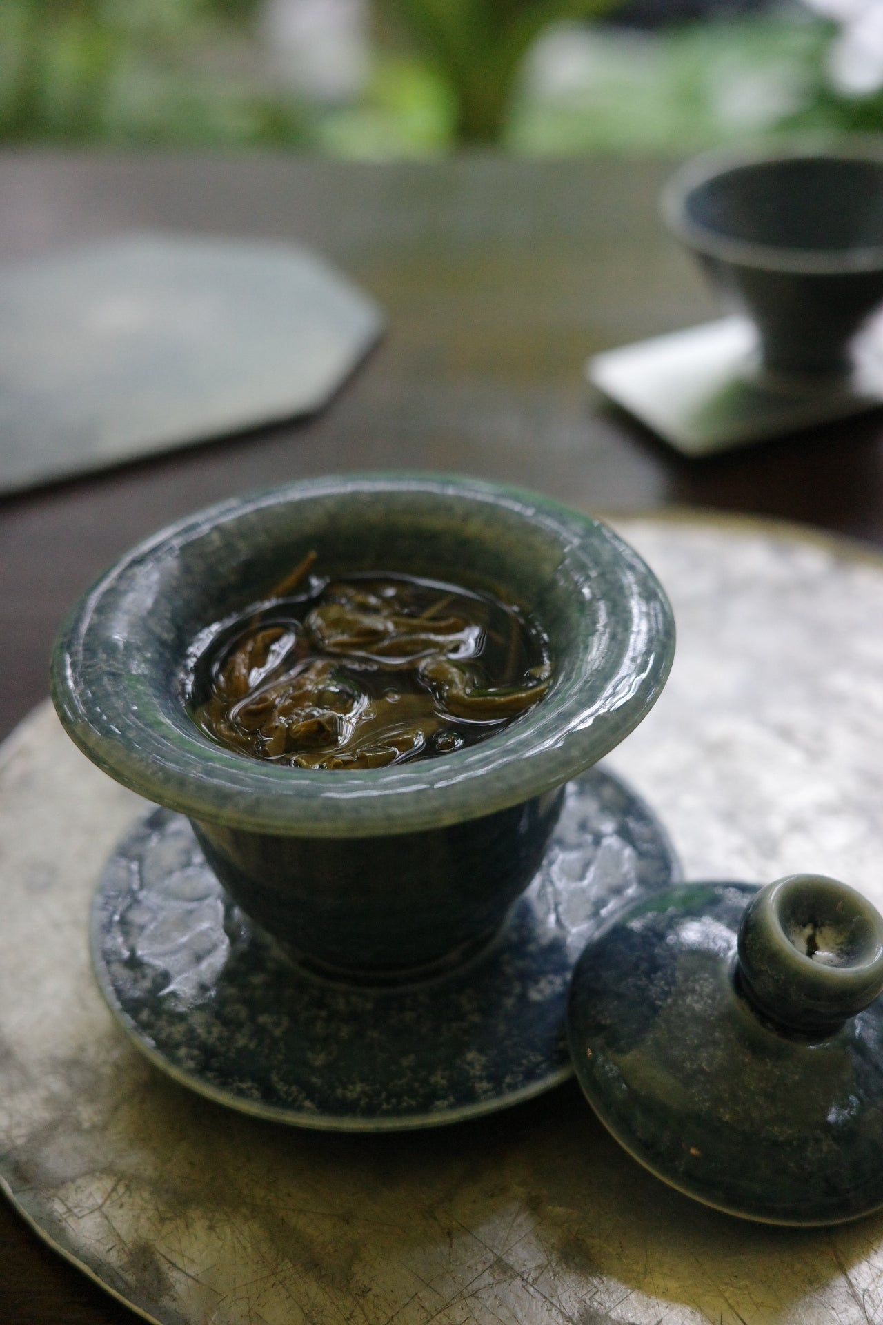 月亭- 韓國柴燒藍釉陶瓷蓋碗組 02