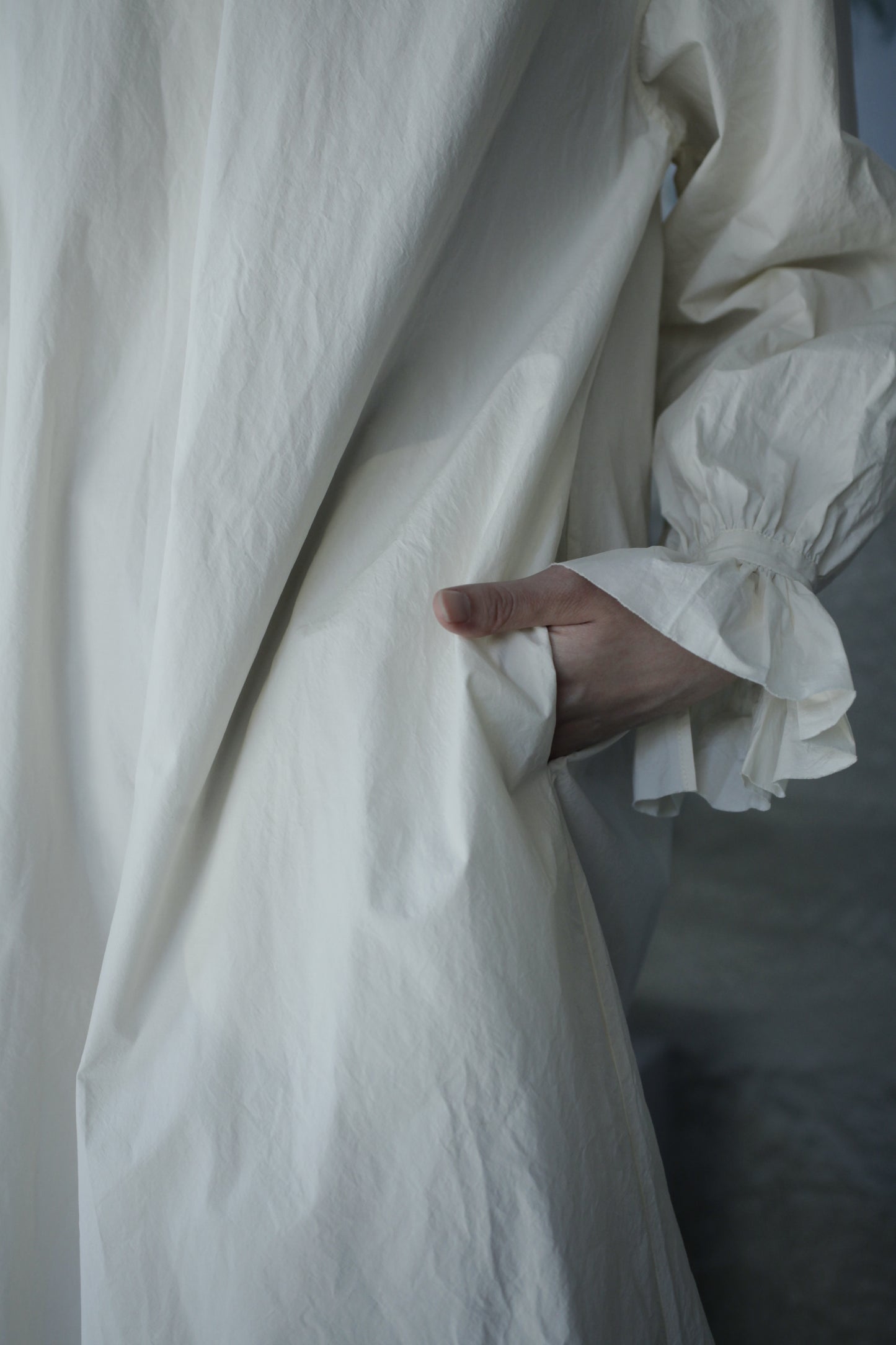 任飢餓-⽇本⾼⽀棉雙層花邊領連衣裙