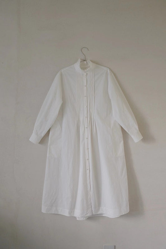 任飢餓-⽇本⾼支棉法式⽴領長衫連衣裙